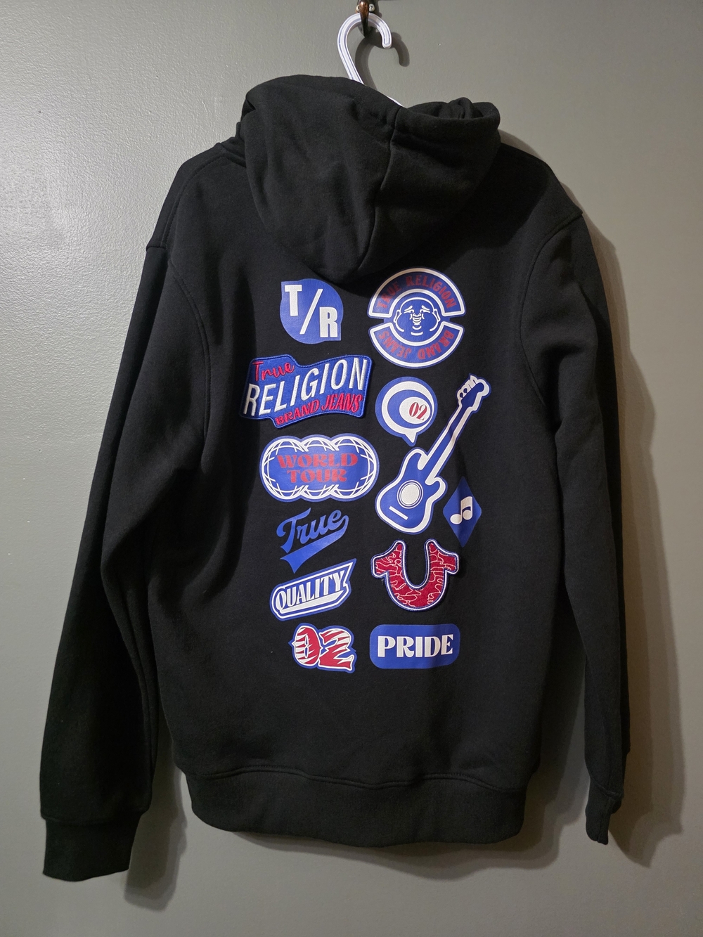 True Religion Black Full-Zip Hoodie New - Picture 2 of 6